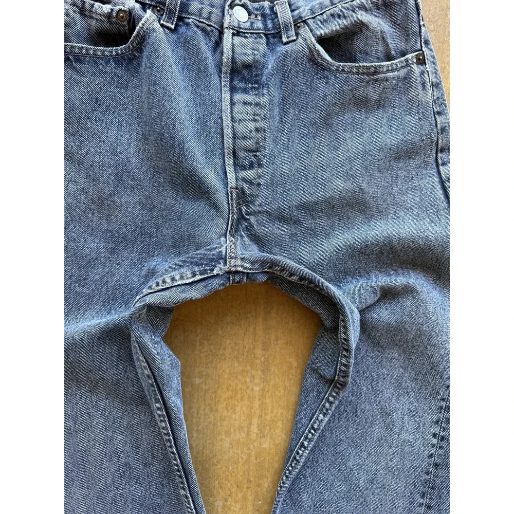VTG 90s Levis Black Light Acid Wash 501 Straight Leg Denim Jeans 30x30 USA Made